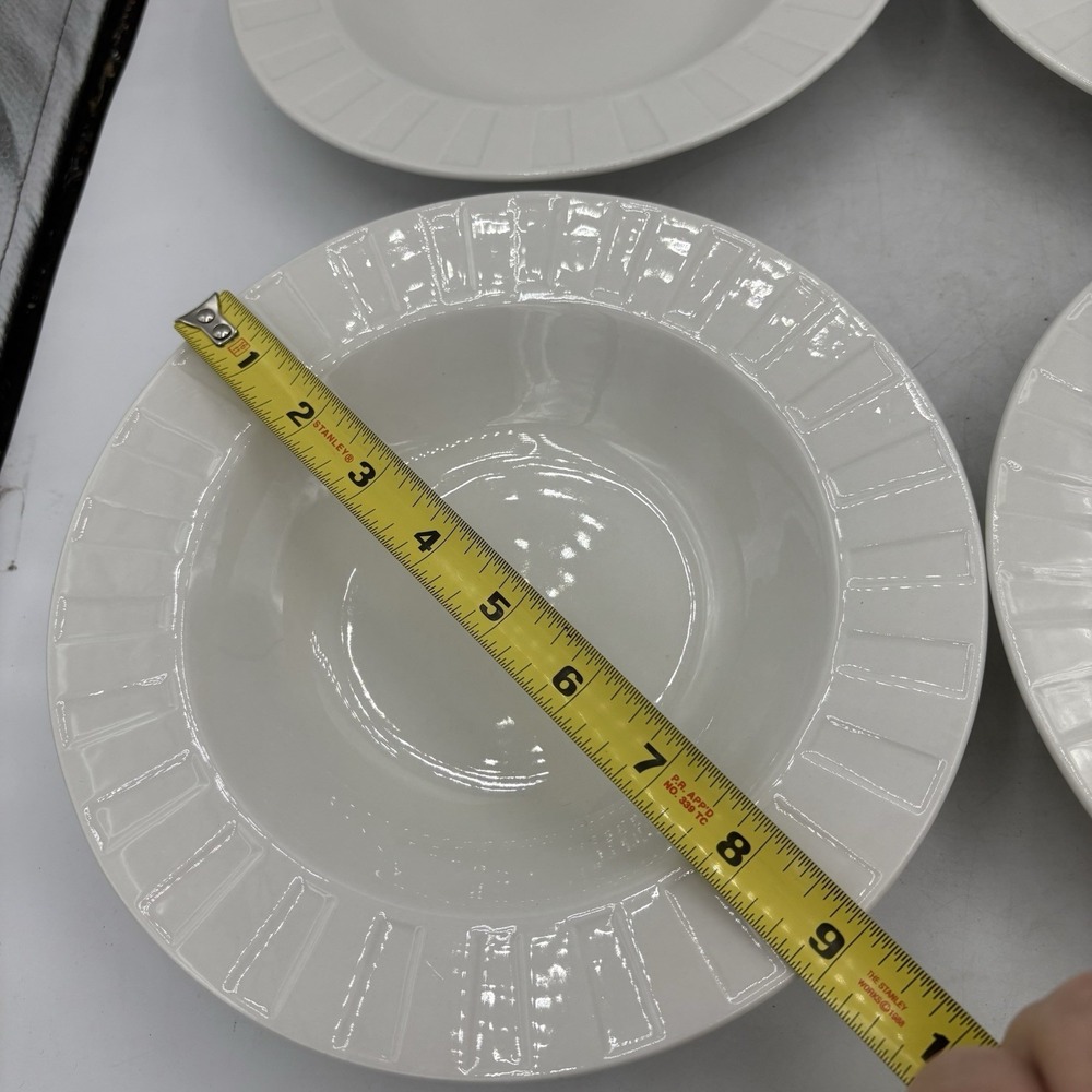 Oneida Symphony Bowls Wide Rimmed Soup Salad White 9"‎ Stoneware Lot Set of 4 - Picture 4 of 13